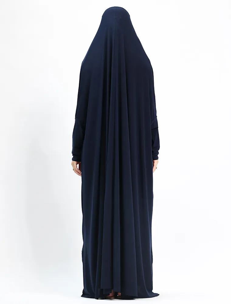 Navy Jersey Jilbab